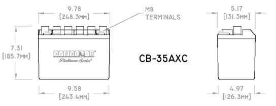 CB-35AXC Concorde Aircraft Battery Drawing