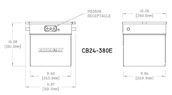 The CB24-380E Concorde Aircraft Battery is Certified for the Embraer EMB-110P1	