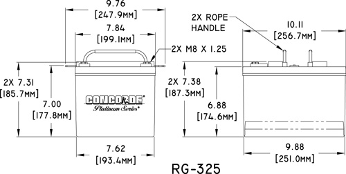 RG-325 Concorde Aircraft Battery Drawing