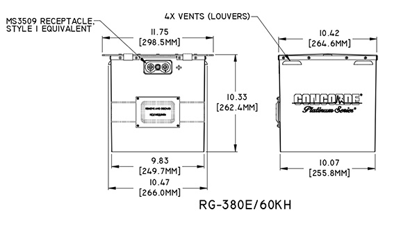 RG-380E/60KH Concorde Aircraft Battery Drawing