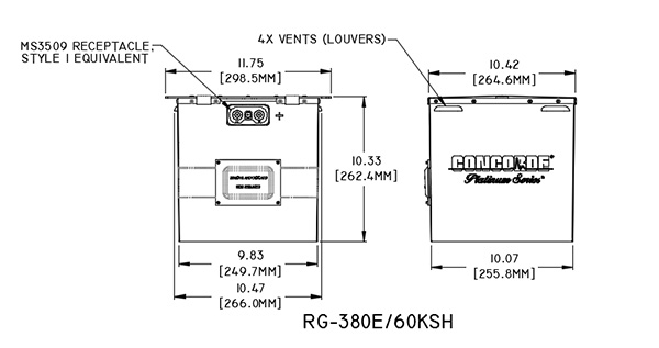RG-380E/60KSH Concorde Aircraft Battery Drawing