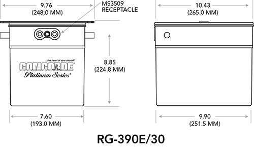 The RG-390E/30 Concorde Aircraft Battery is Certified for the Embraer EMB-505