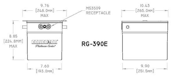 RG-390E Concorde Aircraft Battery Drawing