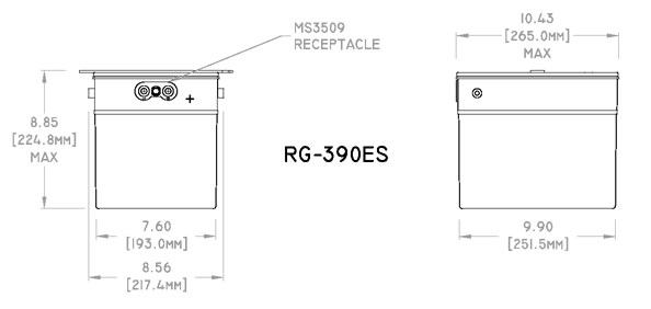 RG-390ES Concorde Aircraft Battery Drawing