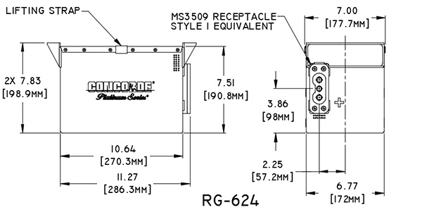 RG-624 Concorde Aircraft Battery Drawing
