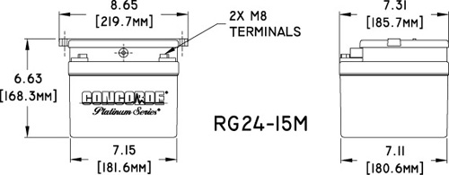 RG24-15M Concorde Aircraft Battery Drawing