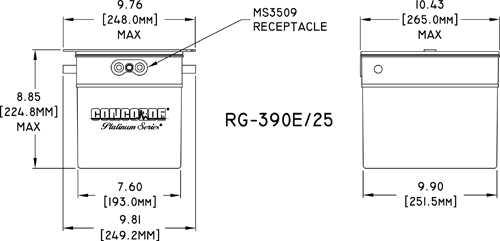 RG-390E/25 Concorde Aircraft Battery Drawing